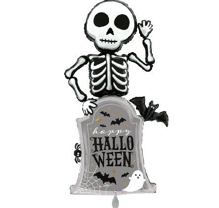 Halloween Skelett mit Grabstein Halloween Skelett mit Grabstein