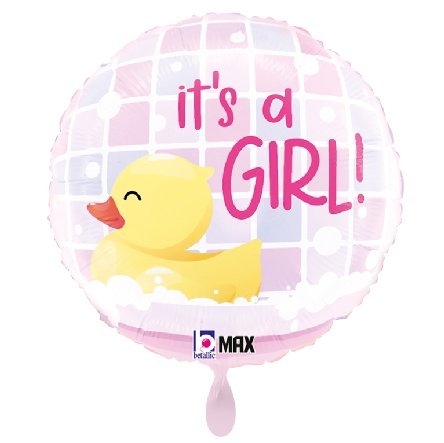 Ballon zur Geburt mit Ente, rosa Ballon zur Geburt mit Ente, rosa