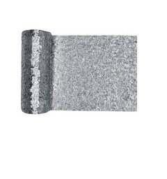 Tischläufer Pailetten - silber, 3m - 14 cm