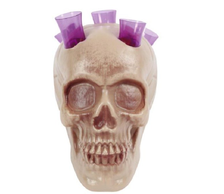 Totenkopf mit Schnapsgläsern Totenkopf mit Schnapsgläsern