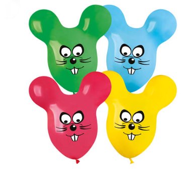 Maus Ballons, 65 cm, 4 Stück