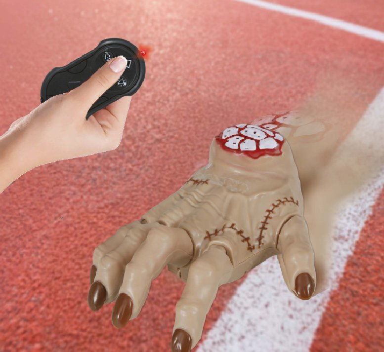 Laufende Hand mit Fernbedienung Laufende Hand mit Fernbedienung