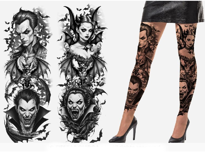 Leggins mit Tattoo Effekt Leggins mit Tattoo Effekt