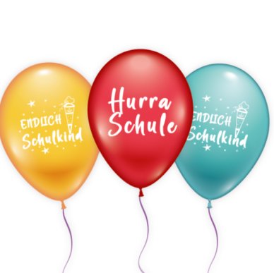 Luftballons für den Schulanfang, 6 Stück