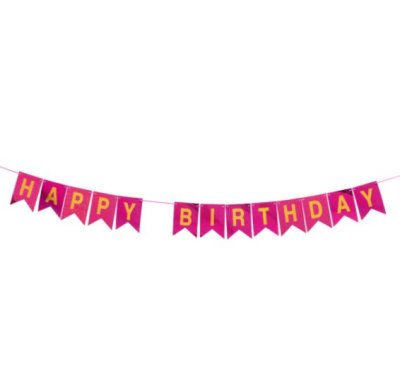 Happy Birthday Schriftzug pink -1,65 m