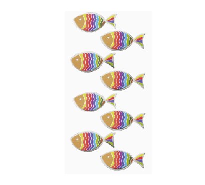Klebesticker Fische, 3 D - 8 Stück