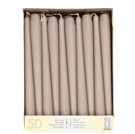 	      Leuchterkerzen creamy latte, 50 Stück