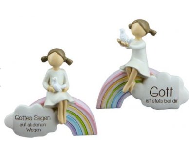 Figur als Kind mit Regenbogen, 1 Stück