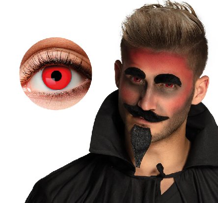 Kontaktlinsen Teufel, rot - 1 Paar
