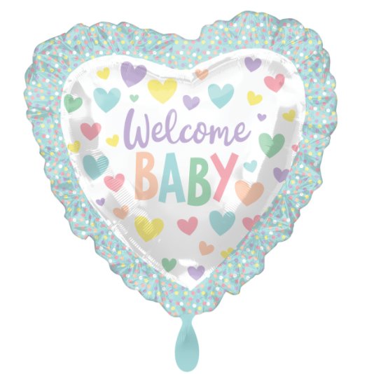 1 Ballon - Welcome Baby Herz