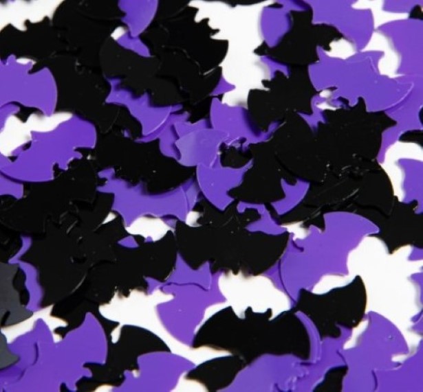 Fledermaus Konfetti, lila schwarz -14g Fledermaus Konfetti, lila schwarz -14g