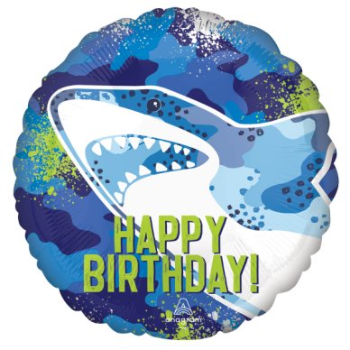 Folienballon Hai - Happy Birthday