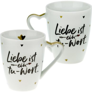 Kaffeebecher Liebe ist ein tu-Wort