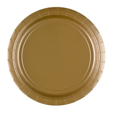 Pappteller Metallic creme gold, 8 Stück