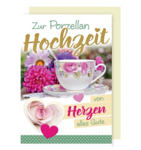 Porzellanhochzeit Karte Porzellanhochzeit Karte