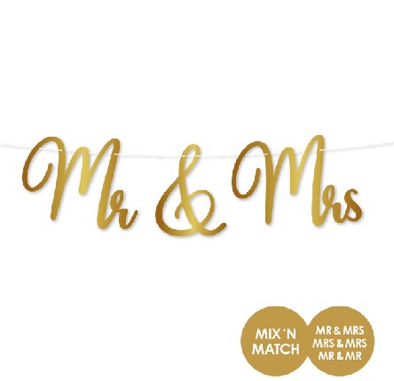 Girlande Mr. & Mrs, Mr. & Mr., Mrs. & Mrs.