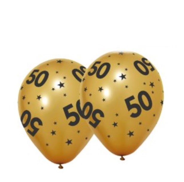 Goldene Hochzeit Ballons mit Zahl 50