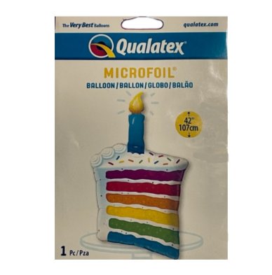 Folienballon Stück Regenbogen Kuchen