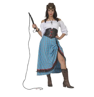 Cowboy Damen Kostüm, lang, 52-54
