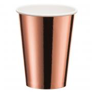 Pappbecher Rosegold glänzend, 250ml