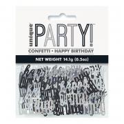 Konfetti Happy Birthday,schwarz/silber