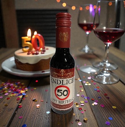 Wein zum 50.Geburtstag, 1 Flasche Wein zum 50.Geburtstag, 1 Flasche