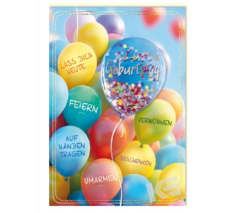 Geburtstag Karte mit Ballons