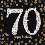 Happy Birthday Sparkling Servietten 70