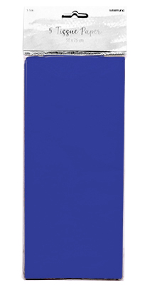 Seidenpapier, blau - 5 Bögen