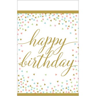 Tischdecke Happy Birthday Confetti