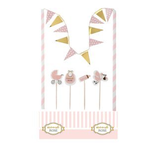 Baby Kuchen Deko Set, rosa