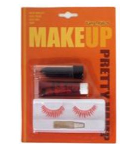 Lippenstift,Glitter,Wimpern in rot