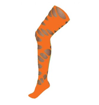 Punker Strumpfhose mit Löchern, orange