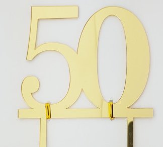 Cake Topper Zahl 50, gold