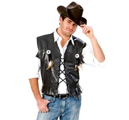 Cowboy Weste, schwarz, Gr. 56/58 Cowboy Weste, schwarz, Gr. 56/58