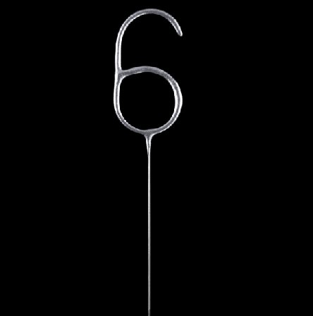 Wunderkerze Zahl 6, silber Wunderkerze Zahl 6, silber