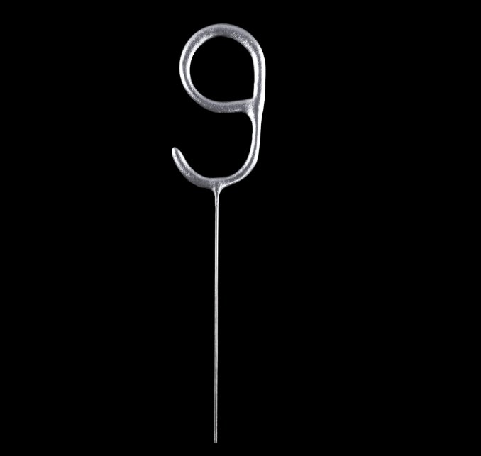 Wunderkerze Zahl 9, silber Wunderkerze Zahl 9, silber
