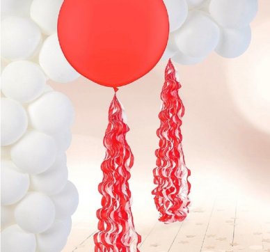 Spiral Tassel für Ballons, rot