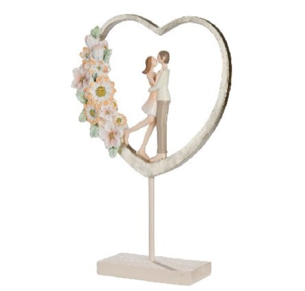 Skulptur Herz, Paar Floral Love
