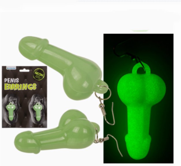 Ohrringe Penis Glow in the dark - 1 Paar