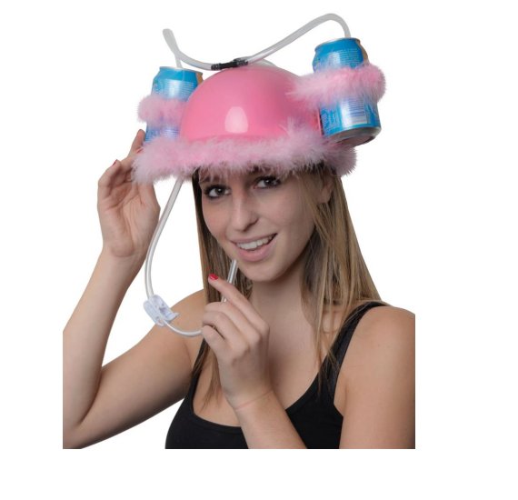 Party Helm mit Becherhalter, rosa