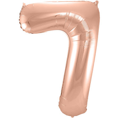 Rosegold Folienballon Zahl 7 - Maße: 86 cm