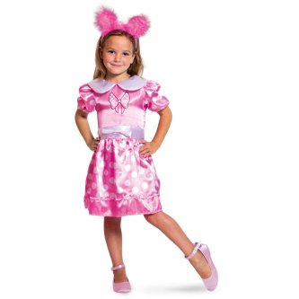 Rosafarbenes Kleid mit Punkten - Kindergröße S