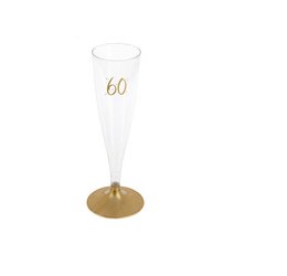 Sektglas zum 60. Geburtstag, gold