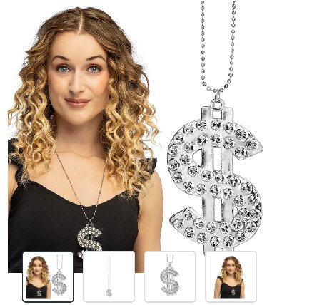 Halskette Bling dollar silber Halskette Bling dollar silber