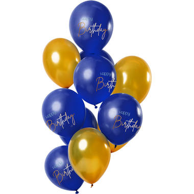 Ballons Elegant True Blue - Happy Birthday