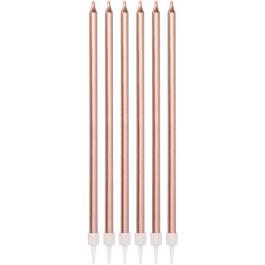 Kerzen Set Rosegold Metallic, 15 cm