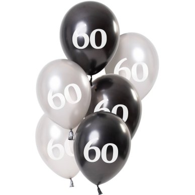 Ballons Glossy 60 Jahre, schwarz