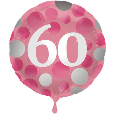 Ballon Glossy Happy Birthday 60, pink