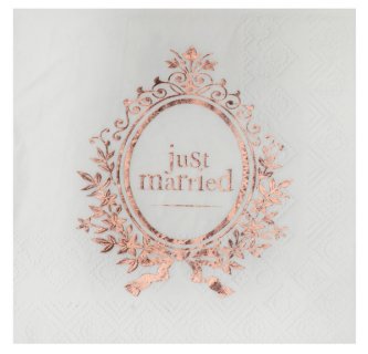 Tischservietten Just Married, rosegold